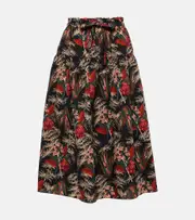 [Ulla Johnson] Ulla Johnson Fernanda cotton poplin midi skirt AU 6 multicoloured