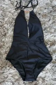 NWT Ted Baker Blak RoseGold Halter 1 Piece BathingSuit Swimsuit 6 US 3 UK RP$149