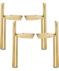 6"H 15cm Metal Furniture Legs TCHOSUZ Pack of 4 Side-Mounted Table Legs Gold