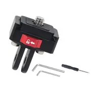 Dual Slot V Mount 1/4 inch Screw Monitor Fixed Bracket For SLR Camera Tripod B