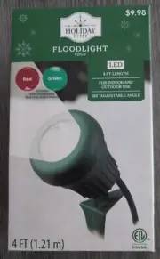 Holiday Time LED Floodlight 4' Length 3 Colors Red/Green/White Ind/Outdoor New