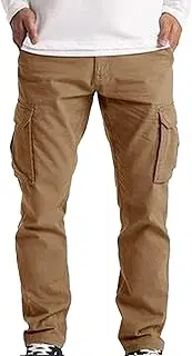 [Maiyifu-GJ] Men's Hiking Cargo Pants Trousers Lightweight Casual Athletic Jogger Pants Multi Pockets Workout Sweatpants