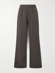 [Les Tien] Les Tien - Cotton-jersey Flared Track Pants - Gray - small small Gray