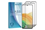 [Set of 2] Full Coverage Samsung Galaxy A33 5G Tempered Glass Crystal Clear Premium 9H HD Screen Protector by MEZON (Galaxy A33 5G, 9H Full)