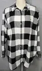 On 34th Plus Size Cotton Flannel Plaid Tunic Shirt Color White/Black Squares 2X