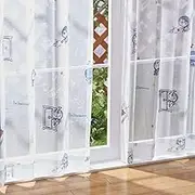Sanrio I'm Doraemon SB-508-S Doraemon Lace Curtain Set of 2, Width 39.4 x 78.0 inches (100 x 198 cm) Length