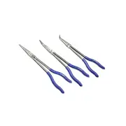 SP Tools 3Pcs 275mm Long Handle Plier Set - Straight 45 Degree 90 Degree