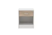 Tammy Open Shelf Nightstand Bedside Side Table W/ 1-Drawer - White/Oak