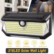 218 LED Solar Motion Sensor Light Outdoor IP65 Wall Security Garden Flood Lamp