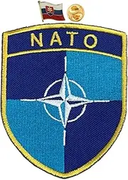 A-ONE NATO Mark Heat Sealed Backing Shield Patch+Slovakia Flag Lapel Pin, Patch&Badge for Hat Tactical Vest Vintage NO.430P+423