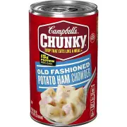 (3 Pack) Campbell’s Chunky Soup, Old Fashioned Potato Ham Chowder, 18.8 Ounce