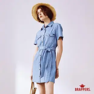 【BRAPPERS】女款 全棉短袖牛仔洋裝(淺藍)