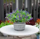 48 Bundles Artificial Fake Flowers, Faux Outdoor Plastic Plants UV Resistant Shr