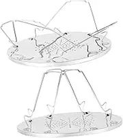 ifundom 2Pcs Stainless Steel Slice Bread Toast Rack Foldable Toaster Stand for Efficient Outdoor Cooking Camping Picnics Easy to Clean Baking Rack Heat Resistant Design