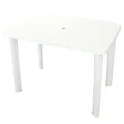 Garden Table White 101X68x72 Cm Plastic Patio & Garden Tables