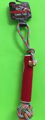 HOLIDAY DOG ROPE TOY TENNIS TUBE FETCH TUG TOSS PLAY NWT!