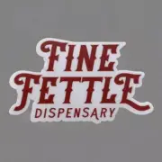 3” FINE FETTLE DISPENSARY STICKER DECAL CT MARIJUANA RED WHITE LOGO DIE CUT