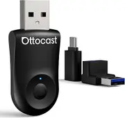 OTTOCAST Mini 2in1 Wireless Carplay Adapter for Apple iPhone with GPS Passthrough, Android Auto Car Adapter, Plug & Play