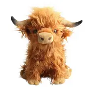 20cm Plush Toy Simulation Cow Plush Toys Animal Plush Doll Highland Cow Stuffed Toy