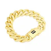 14k Yellow Gold Royal Monaco Miami Cuban Link 9mm Chain Bracelet Box Clasp 7.5"