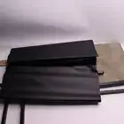 My Gift Torched Wood Side Table w/ Black Holder Sling Brown 21"