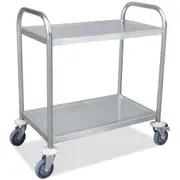 Two layer Stainless Steel Kitchen Storage Trolley