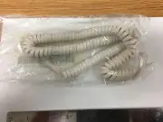White 12' Ft Curly Coil Handset Phone Cord L-H4DU-WH-12