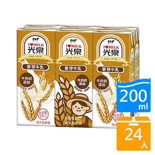 光泉麥芽牛乳200ML x24入/箱【愛買】
