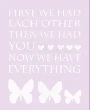 Purple And White Butterfly Nursery Print, Girl Nursery Decor -8x10