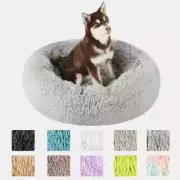 Pets Dog Bed Donut Big Large Round Basket Plush Beds For Dogs Fluffy Kennel US