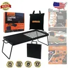 Compact Folding Campfire Grill with Griddle - Perfect for Outdoor Adventures