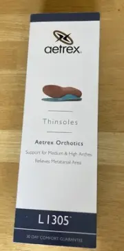 Aetrex Orthotics Thinsoles Men Premium Arch Support Shoe & Boot Insert L1305 M12