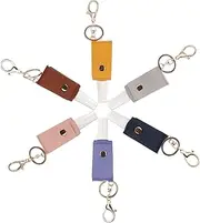WUMUZAI 6 Pack Keychain Alcohol Spray Bottle, 30ml Mini Travel Size, Portable Refillable Hand Sanitizer Case Holder, Empty Small Perfume Bottle for Water Soap Lotion