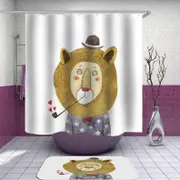 Funny Elegant Lion Drawing Shower Curtain