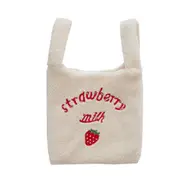 Winter Women Small Plush Tote Simple Warm Cloth Wrist Bags Embroidery Soft Handbag High Quality Eco Makeup Bag Purses For Girls