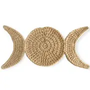 Coaster Altar cloth Table runner Tapestry Triple moon phase Alter Wicca Witch