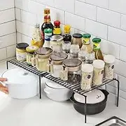 可伸缩铁艺厨房置物架 橱柜碗碟收纳架浴室生活用品整理架 Kitchen cookware set/743