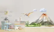 [Namly Design] Wallsticker - Pteranodon and Volcano