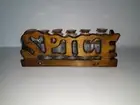 NEW VINTAGE SPICE RACK WOODEN GLASS BOTTLES HOLDER SPICES HERBS SHELF