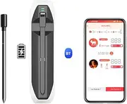 492FT Wirel Meat Thermometer BT Meat Thermometer for Grilling r Oven Cooking Kitchen IP67 APP Control Meat Temperature Probe with Charging Dock
