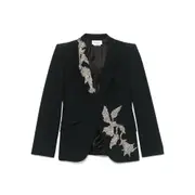 [Alexander Mcqueen] Alexander Mcqueen Embellished Padded-shoulders Blazer 44 IT BLACK