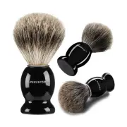 Perfecto 100% Pure Badger Shaving Brush-Black Handle- Engineered Beauty Care