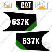 Fits Caterpillar 637K Decal Kit Elevating Motor Scraper - CUSTOM GREEN!