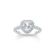 THOMAS SABO Halo ring with white, heart-shaped zirconia
