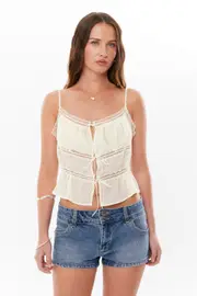 [Supré] Supré - Amy Tie Front Cami - Iced yellow 14 ICED YELLOW