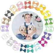 40Pcs Baby Girls Hair Ribbon Bows Ties Mini Elastic Hair Band Accessories for Kids Toddlers Infants, Multi-colored