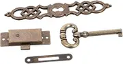 Cabilock Vintage Metal Cylinder Antique Door Clock Kit Mechanical Components for Projects Includes Clock Door Key Hinges and Cylinder for