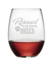 Susquehanna Glass Set of 4 Rescued is my Favorite Stemless Wine Tumblers