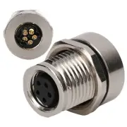 M8FS5 Panel Mounted Socket M8 IP67 Connector 5 Pin Plug Adapter Connector FEI