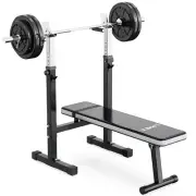 Adjustable Weight Bench Press with Squat Rack Folding Multi-Function Dip Stat...